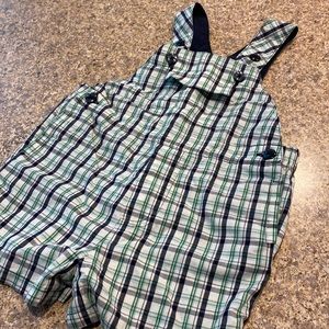 Baby Gap Infant Overall Shorts Infant 6-12 Months Blue Green and White